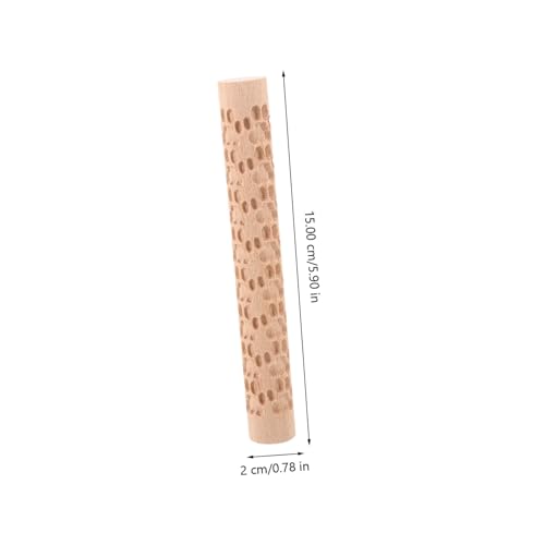 LIFKOME Holz texturroller für DIY Langlebiger Handroller mit Kreativen Mustern Vielseitig für Töpfern Backen Basteln Handliche Kreative Bastler von LIFKOME