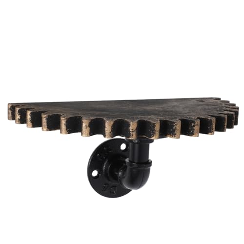 LIFKOME Industrielles Wandregal Vintage Wasserrohr mit Retro Design Schweberegal Holzregalbrett Multifunktional für Bücher Vasen Bilderrahmen Wohnzimmer Schlafzimmer Badezimmer von LIFKOME