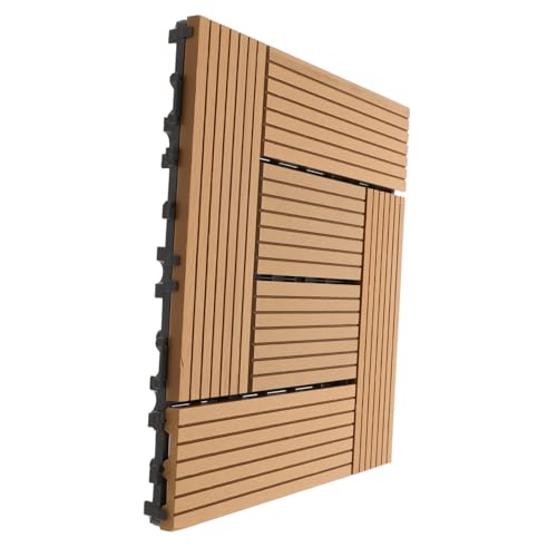 LIFKOME Ineinander Greifende Bodenfliesen Für Den Balkon: 30,5 X 30,5 X 2 cm, Holzähnliche Kunststoff-terrassenfliesen Für Den Außenbereich, Terrasse, Veranda, Garten, Wetterfest Und LIFKOME Ineinander Greifende Bodenfliesen Für Den Balkon: 30,5 X 30,5 X 2 cm, Holzähnliche Kunststoff-terrassenfliesen Für Den Außenbereich, Terrasse, Veranda, Garten, Wetterfest Und von LIFKOME