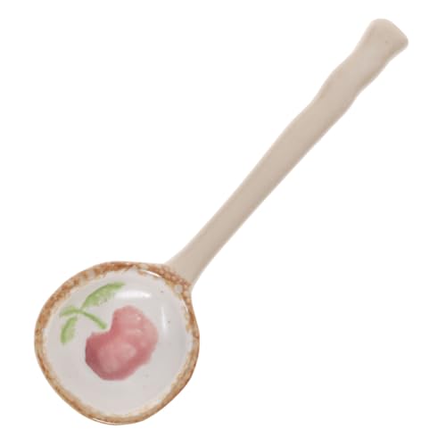 LIFKOME Kleiner Keramik Suppenlöffel Kreativer Japanischer Esslöffel für Ramen und Suppen Handgemacht Leicht zu Reinigen von LIFKOME