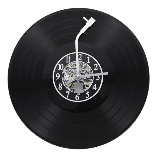 LIFKOME Kreative Schallplatten-wanduhr Büro-schlafzimmeruhr Herrenuhren Kaffeebar-wanduhr Dekorative Hängeuhr Vinyl-schallplatten-wanduhr Uhr Für Die Wand Dekorative Uhr Plastik Haushalt von LIFKOME