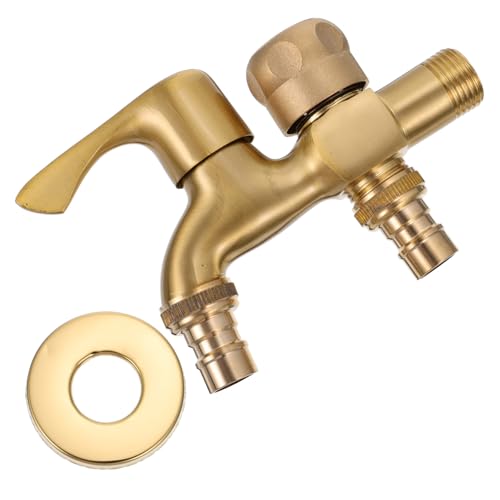 LIFKOME Kupfer Wasserhahn Dual Auslauf Waschmaschinen Wasserhahn Robust Langlebig Für Haushalt Badezimmer Außenbereich von LIFKOME