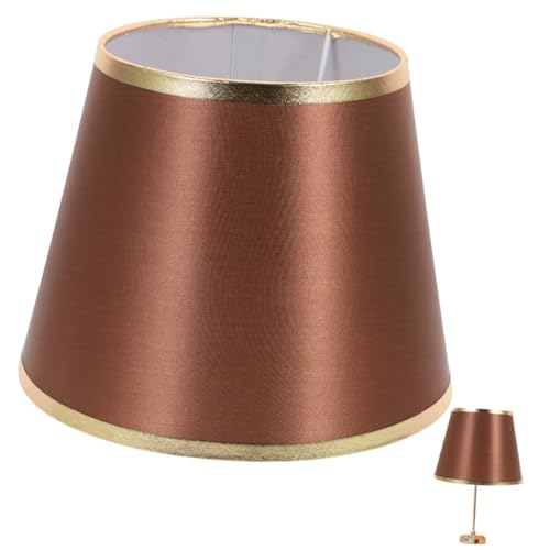 LIFKOME Lampenschirm Rund Kaffefarben Stoff Lampenschirm für Wand Tischleuchte Weiches Licht Dekorativ für Wohnzimmer Schlafzimmer Büro und Hotel von LIFKOME