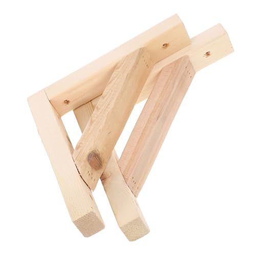 LIFKOME Massive Holz Regalhalter Dreieck Wandhalterung mit Beweglichen Teilen für Einfache Montage Stabile Rechteckige Wandhalterung zur Sicheren Befestigung von Schwebenden Holzregalen von LIFKOME