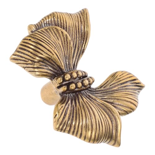 LIFKOME Messing Schrankknöpfe Vintage Stil Bow knot Design Kleine Elegante Möbelgriffe für Küchenschränke Wohnzimmer Schlafzimmer und Schubladen Einfache Montage Dekorative Goldgriffe von LIFKOME