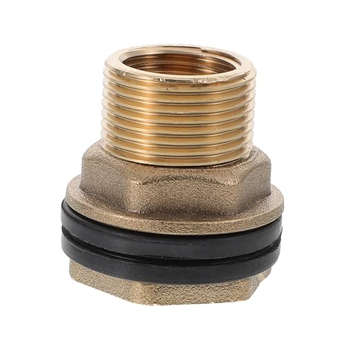 LIFKOME Messing Wasserbehälter Anschluss Durchführungsfitting mit Dichtung Gartenschlauch Kupplung Langlebig Korrosionsbeständig Dichtungsstark für Wasserhähne und Schläuche von LIFKOME