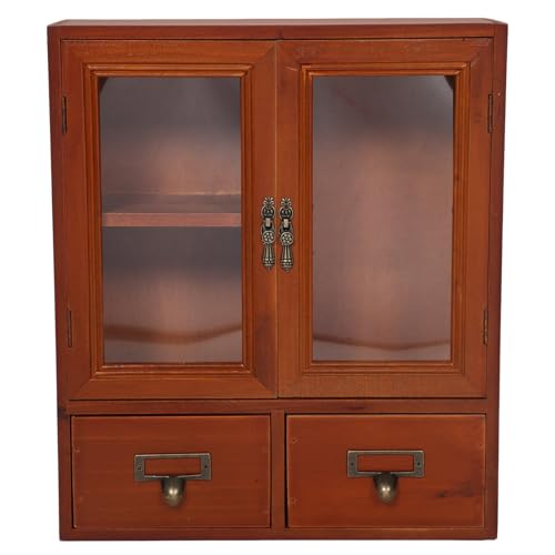 LIFKOME Mini-vitrine Wand-speiseschrank Über Dem Erste-Hilfe-Schrank Wandmontierter Medizinschrank Vintage-wandschrank Apothekerschrank Mini-aufsatzschrank Dekorationen Holz Wandbehang von LIFKOME