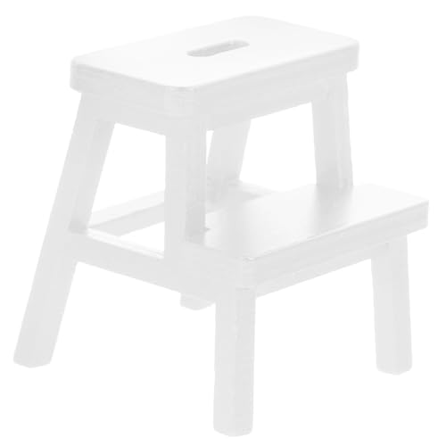 LIFKOME Miniatur Möbel Holz Hocker Multifunktionale Miniatursitzgelegenheit für Puppenhaus Dekoration DIY Projekte Weißes Design und Langlebig von LIFKOME