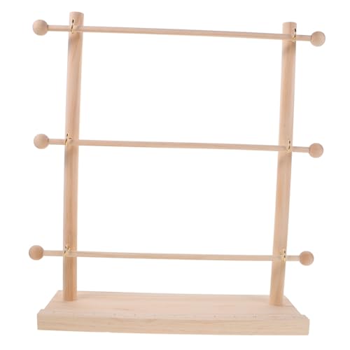 LIFKOME Multilayer Holz Spulenhalter Rack Garnrollen Organizer für Nähfäden und Bänder Platzsparend Stabile Konstruktion Vielseitig für Basteln Nähen Floristik und Geschenkverpackung von LIFKOME