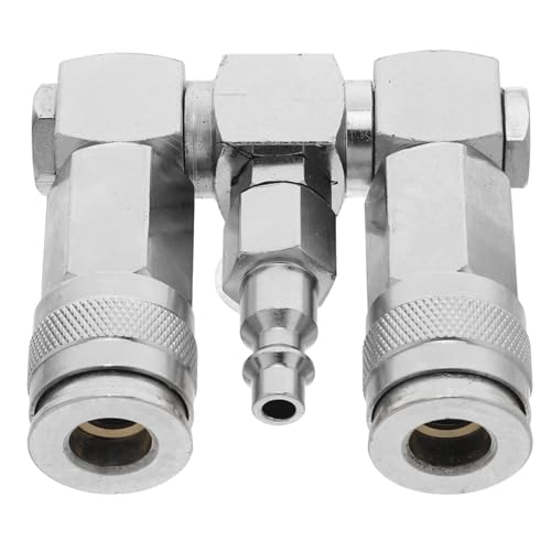 LIFKOME Nickelbeschichteter Luftverteiler aus Kohlenstoffstahl Schwenkbarer Pneumatikanschluss Hochdruck Manifold Schnellkupplung Kompressor Zubehör für Industrielle Luftsysteme von LIFKOME