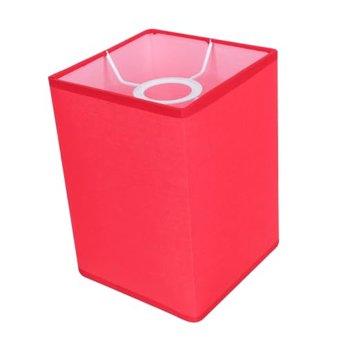 LIFKOME Quadratischer Lampenschirm Ersatzschirm Tischlampe Lampenabdeckung Dekorativer Lampenschirm für Schreibtisch Nachttischleuchten Rot Hochwertige Verarbeitung Wohnliche Stimmung von LIFKOME