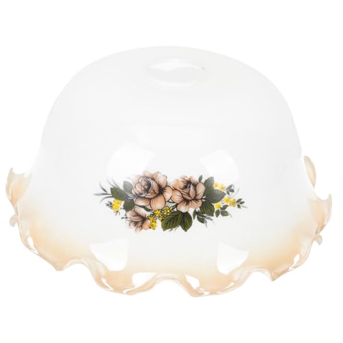 LIFKOME Retro Glas Lampenschirm Weiß mit Blumendesign Vielseitiger Lampenschirm für Tischlampen Langlebiger Lampenüberzug für Wohn und Hotelbeleuchtung für Warme Raumgestaltung von LIFKOME