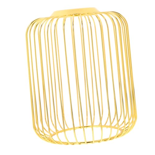 LIFKOME Retro Metall Lampenschirm Hohl Design Langlebiger Vintage Ersatzschirm für Tischlampe Goldfarbener Lampenschirm mit Fassung für Wohnzimmer und Hotel von LIFKOME