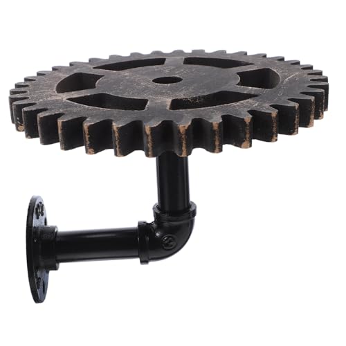 LIFKOME Rustikale Wandregale Steampunk-zahnraddesign Vintage Industrie-rohrhalterung für Wohnzimmer und Küche Stabiles Eisenrohr Regal mit Antikem Flair Wanddekor von LIFKOME
