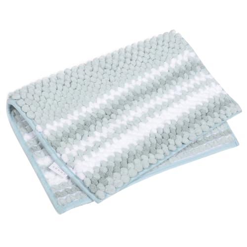 LIFKOME Rutschfester Badezimmerteppich aus Dickem Saugfähigem Chenille Material Waschbarer Badvorleger mit Modischem Streifendesign Strapazierfähig und Formbeständig für Dusche und Wc von LIFKOME