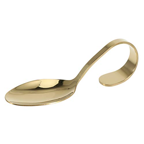 LIFKOME Servierlöffel mit Gebogenem Griff für Buffet und Hochzeiten Hochwertiges Besteck für Besondere Anlässe Langlebig und Rostfrei Gold von LIFKOME