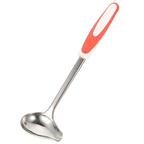 LIFKOME Schöpflöffel mit Rutsch Griff Kleiner Soßenlöffel mit Ausgießer Handpoliert Hitzebeständig Leicht zu Reinigen für Suppe und Soßen für Restaurant und Zuhause Geeignet von LIFKOME