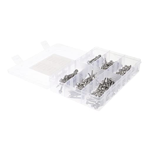 LIFKOME Selbstbohrende Sechskant Schrauben Sortiment Teilig mit Unterlegscheiben Rostbeständig Aufbewahrungsbox für Heimwerker und Bauprojekte LIFKOME Selbstbohrende Sechskant Schrauben Sortiment Teilig mit Unterlegscheiben Rostbeständig Aufbewahrungsbox für Heimwerker und Bauprojekte von LIFKOME