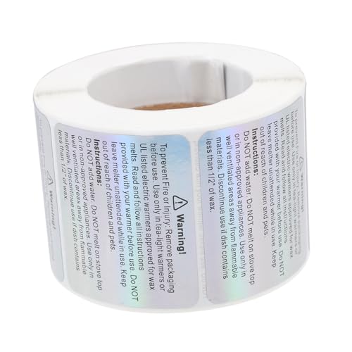 LIFKOME Selbstklebende Kerzenwarnetiketten aus Hochwertigem Rundes Kerzenglas Label für DIY Kerzenherstellung Praktische Sicherheitsaufkleber Kerzendekorationssticker von LIFKOME
