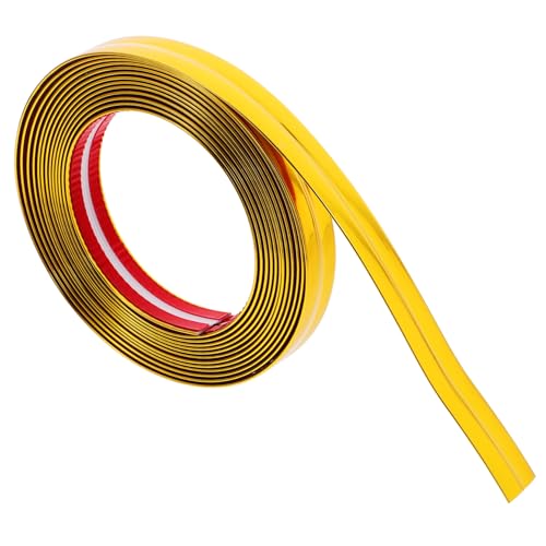 LIFKOME Selbstklebende Übergangsleiste PVC für Boden und Teppichübergänge Dekorative Zierleiste für Türrahmen und Räume Breit Goldene Farbe Installieren und Zuschneidbar von LIFKOME
