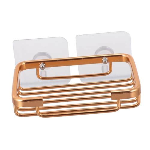 LIFKOME Space Aluminium Wandmontiertes Seifenablage Ablauflöchern Selbstentwässerndes Badregal für Seifenhalter Ohne Bohren Goldfarben Praktischer Organizer für Dusche und Waschbecken von LIFKOME