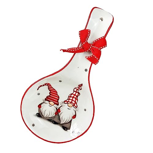 LIFKOME Stäbchenhalter im Weihnachtsdesign Löffelablage aus Hochwertigem Material Leicht zu Reinigen Dekorativ mit Schleife für Küche und Festliche Anlässe für Essstäbchen Löffel und von LIFKOME