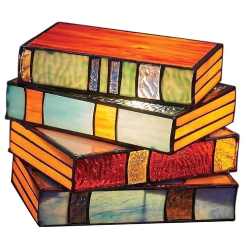 LIFKOME Stapelbuch Tischlampe Handgefertigte Dekorative Nachttischleuchte Für Schlafzimmer Und Büro Vintage Tischleuchte Ohne Batterien von LIFKOME