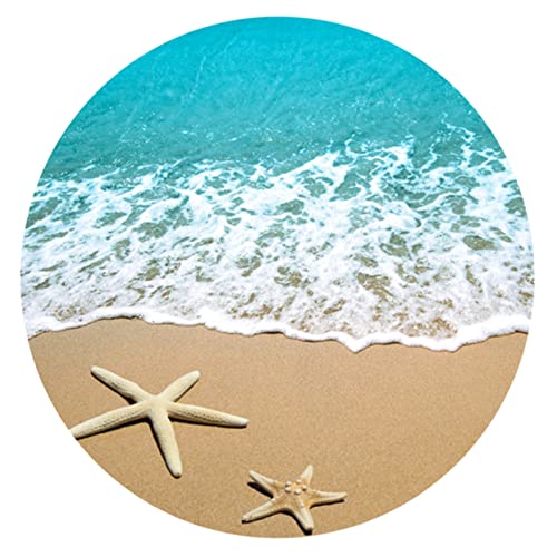 LIFKOME 3D-Bodenaufkleber im Strand Design Rutschfest Selbstklebend Wasserfest Rund für Fliesen Wand und Badezimmerdekoration von LIFKOME