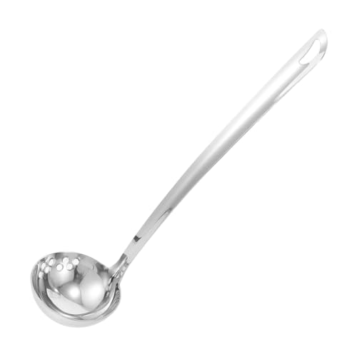 LIFKOME Suppenkelle mit Siebfunktion Vielseitiger Schöpflöffel für Hotpot und Suppen Rostfrei Spülmaschinengeeignet Küchenwerkzeug zum Servieren und Kochen von LIFKOME