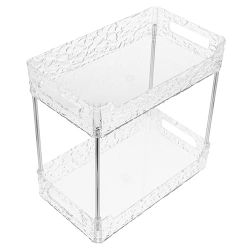 LIFKOME Transparenter Aufbewahrungsorganizer für Badezimmer und Küche Rechteckiges Ablageregal zur Kosmetik Küchenutensilien aufbewahrung Stabiler Doppelschicht Organizer für Tisch und LIFKOME Transparenter Aufbewahrungsorganizer für Badezimmer und Küche Rechteckiges Ablageregal zur Kosmetik Küchenutensilien aufbewahrung Stabiler Doppelschicht Organizer für Tisch und von LIFKOME