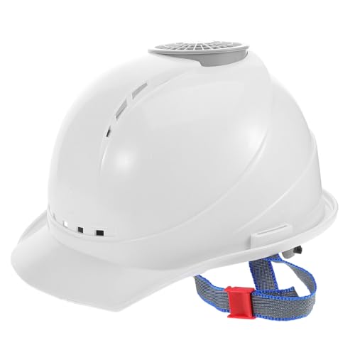 LIFKOME USB Ladeventilator Schutzhelm mit Förmiger Klimaanlage Verstellbare Kühlkappe für BAU Heimwerker und Outdoor Atmungsaktive Kopfschutzausrüstung Weiß von LIFKOME