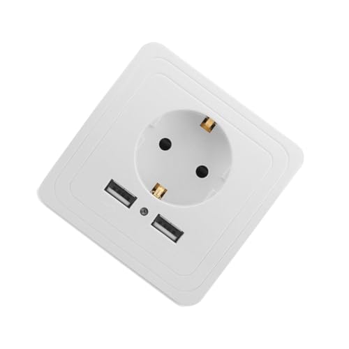 LIFKOME USB Wandsteckdose mit Überspannungsschutz und USB Ladeports Eu Steckdose Installieren für Zuhause und Büro Feuerfeste Materialien von LIFKOME