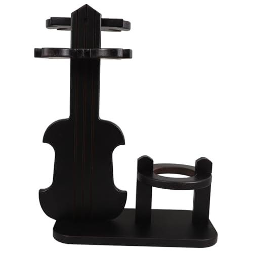LIFKOME Violinförmiger Weinregal aus Holz Eleganter Weinflaschen und Gläserhalter für Tisch Vintage für Home Bar und Partys Platzsparendes Design für Stilvolle Präsentation von LIFKOME