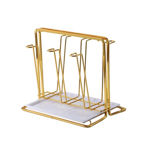 LIFKOME Wasserbecherhalter mit Ablaufschale Platzsparendes Tisch-organizer Abtropfgestell für Tassen und Flaschen Robustes Geruchsfreies Design für Küche und Gastronomie von LIFKOME