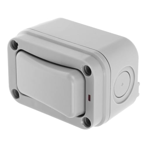 LIFKOME Wasserdichter Lichtschalter Außen Wetterfester Türgong Schalter mit Beleuchtung für Wandmontage Dunkelgrau Robust Langlebig Spritzwassergeschützt von LIFKOME