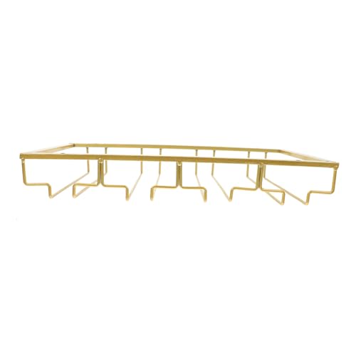 LIFKOME Weinglashalter Unter Schrank Goldfarben Upside Down Cup Rack Stabile Metallhalterung Küchen Weinregal Organizer für Weinliebhaber von LIFKOME