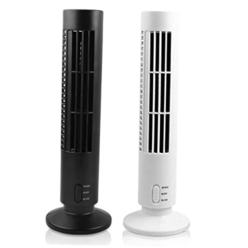LIFKOME Wiederaufladbarer Tragbarer USB-mini- Turmform Mini-größe Blattlos Handventilator Kalte Luft Weiß 2-stufige Windeinstellung von LIFKOME