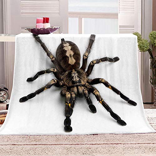 LIGAHUI Flanelldecke Kuscheldecke Spinne Flanell Decke Tagesdecke Wohndecke Mit Kaschmir Hohe Farbechtheit Und Kein Haarausfall 150x200 cm von LIGAHUI