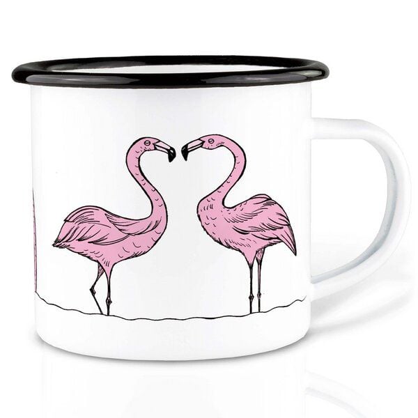 Emailletasse »Flamingoparade« von LIGARTI | 300 oder 500 ml | handveredelt in Deutschland | Cup, Kaffeetasse, Emaillebecher, Camping Becher Emailletasse »Flamingoparade« von LIGARTI | 300 oder 500 ml | handveredelt in Deutschland | Cup, Kaffeetasse, Emaillebecher, Camping Becher von LIGARTI