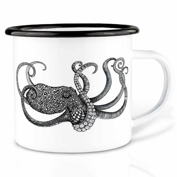 Emailletasse »Oktopus« von LIGARTI | 300 oder 500 ml | handveredelt in Deutschland | Cup, Kaffeetasse, Emaillebecher, Camping Becher Emailletasse »Oktopus« von LIGARTI | 300 oder 500 ml | handveredelt in Deutschland | Cup, Kaffeetasse, Emaillebecher, Camping Becher von LIGARTI