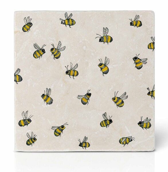 Fliesenuntersetzer »Bienenschwarm« von LIGARTI | Design Untersetzer | Natursteinfliese von LIGARTI