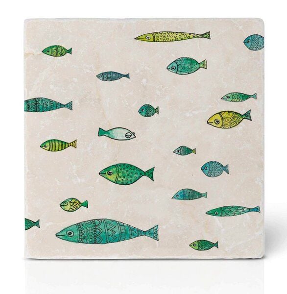 Fliesenuntersetzer »Fischschwarm« von LIGARTI | Design Untersetzer | Natursteinfliese Fliesenuntersetzer »Fischschwarm« von LIGARTI | Design Untersetzer | Natursteinfliese von LIGARTI