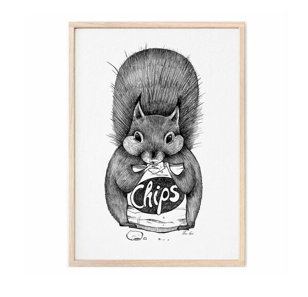Kunstdruck »Chipseichhörnchen« von LIGARTI | A4, A3 oder A2 | Wandbild | Poster | Kunst von LIGARTI