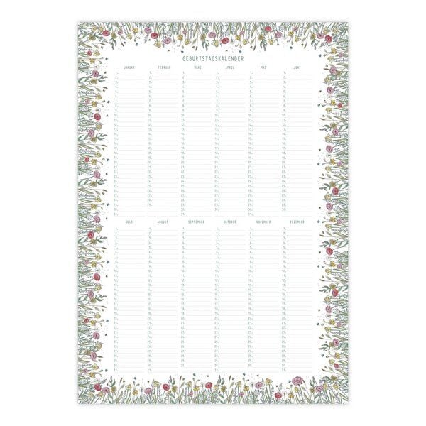LIGARTI Geburtstagskalender – Blumenwiese von LIGARTI
