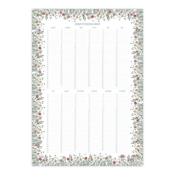 LIGARTI Geburtstagskalender – Blumenwiese von LIGARTI