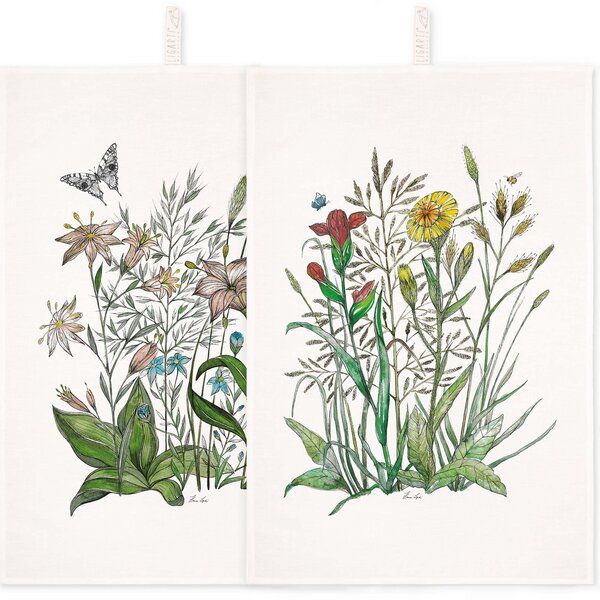 LIGARTI Geschirrtuch-Set – Blumen von LIGARTI