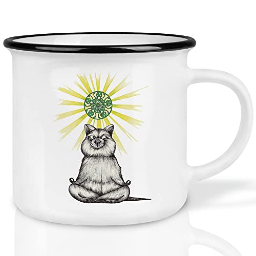 Ligarti® Keramiktasse [Design by H. Ligeti] Design Mug & handveredelter Becher I Spülmaschinengeeignete Tasse, Kaffeetasse, Teetasse, Cup (YogiBär Yoga) von Ligarti