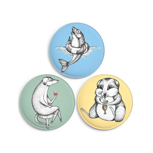 Magnete 3er-Set »Prösterchen« von LIGARTI | Design Kühlschrankmagnet von LIGARTI