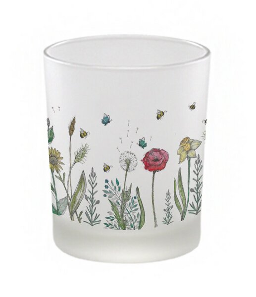 Windlicht »Blumenwiese« von LIGARTI | handbedrucktes Teelicht | Kerzenhalter | Kerzenglas von LIGARTI