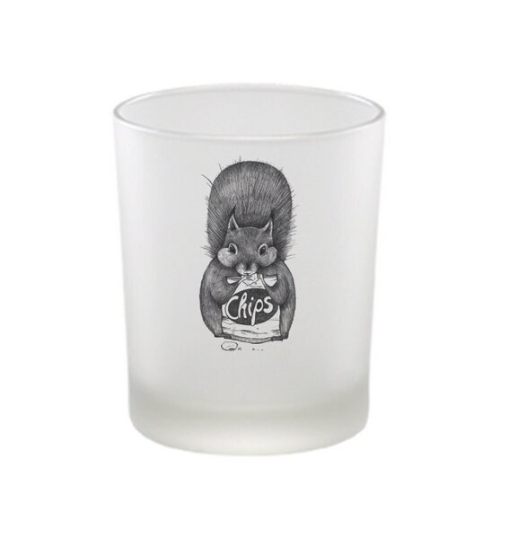 Windlicht »Chipseichhörnchen« von LIGARTI | handbedrucktes Teelicht | Kerzenhalter | Kerzenglas von LIGARTI